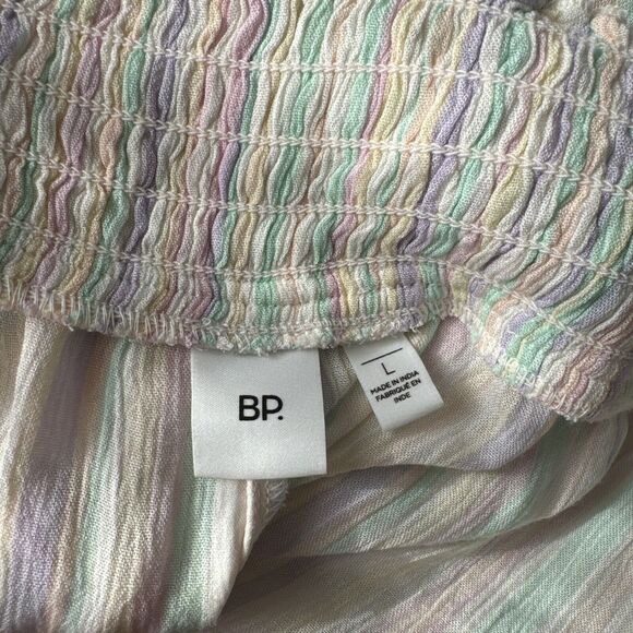 BP Multicolor Striped Palazzo Pants Elastic Waist Wide Women’s Sz L Multicolor - Picture 13 of 13